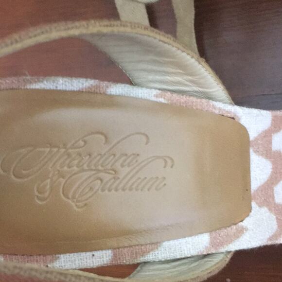 NWOT Theodora & Callum by Stuart Weitzman ankle wrap platform wedge shoes 9 - Picture 7 of 8